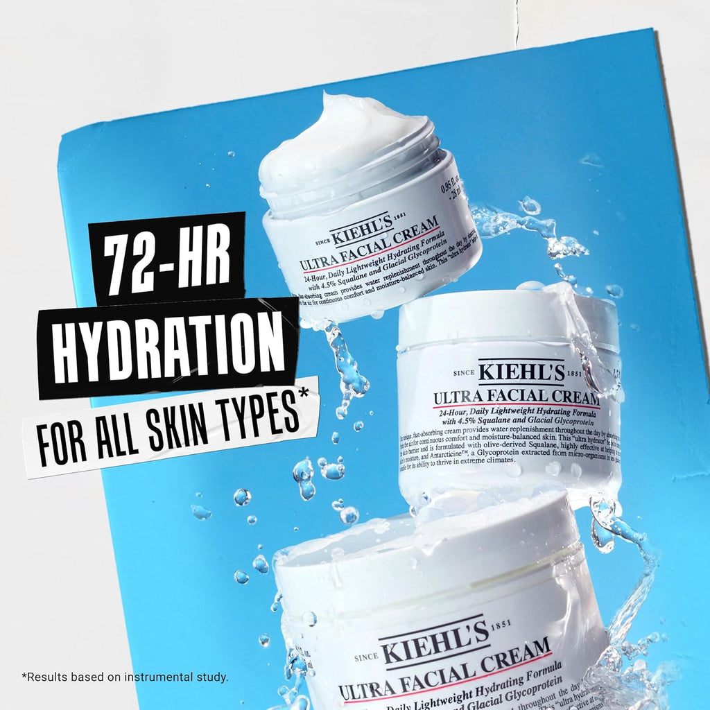Kiehl'S - Ultra Facial Cream Daily Moisturizer with 4.5% Squalane | Face Cream for Long-Lasting Hydration & Moisture - Fragrence Free & Suitable for All Skin Types