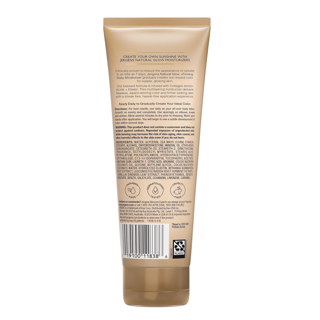 Natural Glow +Firming Self Tanner Body Lotion, Med-Deep, 7.5Oz, 2Pk