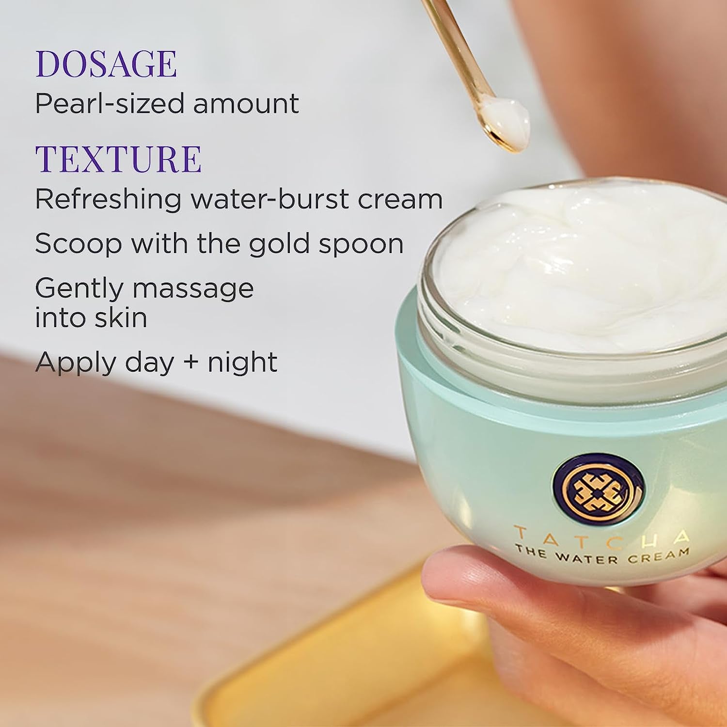 TATCHA the Water Cream | Cream Moisturizer for Face, Optimal Hydration for Pure Poreless Skin