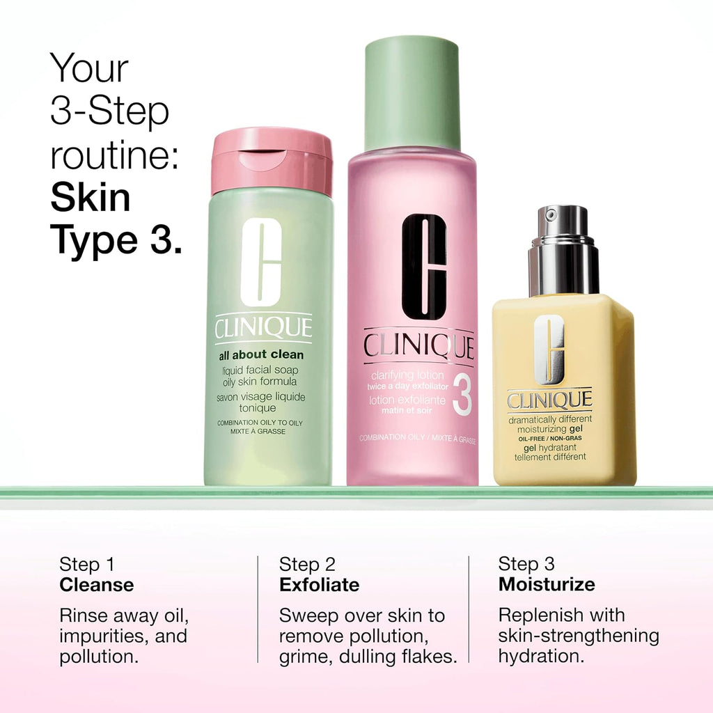 Clinique Dramatically Different Moisturizing Gel | Oil-Free Face Moisturizer for Combination Oily to Oily Skin Types | Step 1 in 3-Step Skin Care Routine