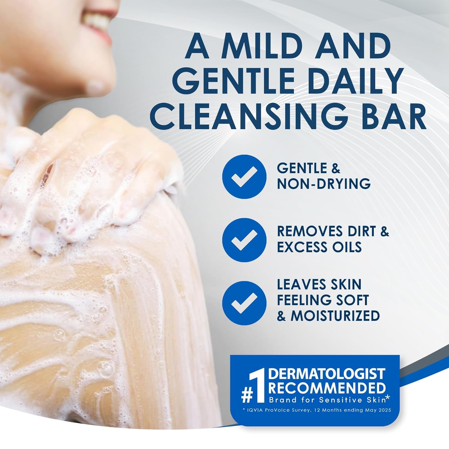 Cleansing Bar, 3.9 Oz, Pack of 12, Formulated without Common Irritants for Sensitive Skin, Gentle & Non-Drying Body & Facial Cleanser, Removes Dirt & Excess Oils, Non-Comedogenic