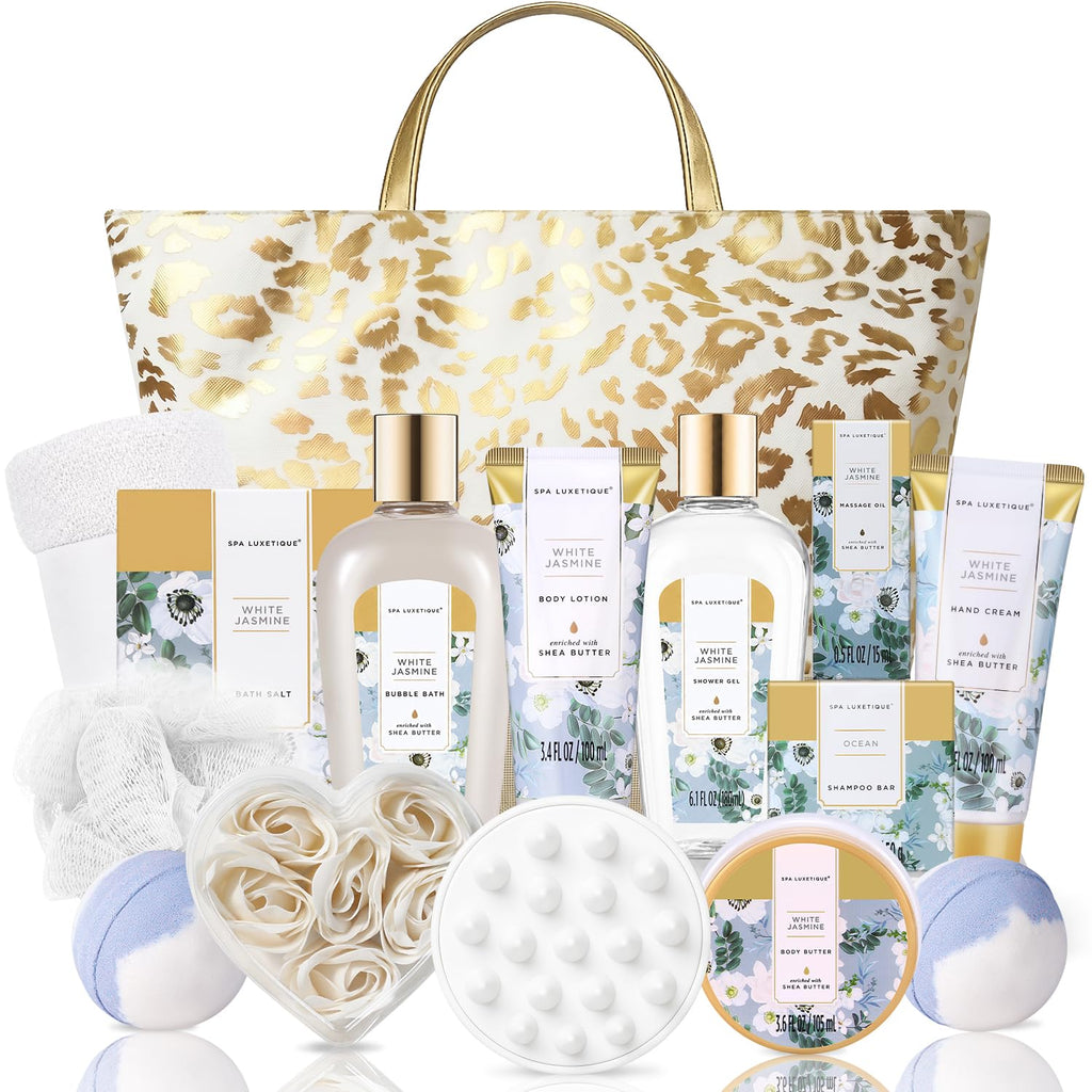White Jasmine 15Pc Spa Gift Baskets Gifts for Women