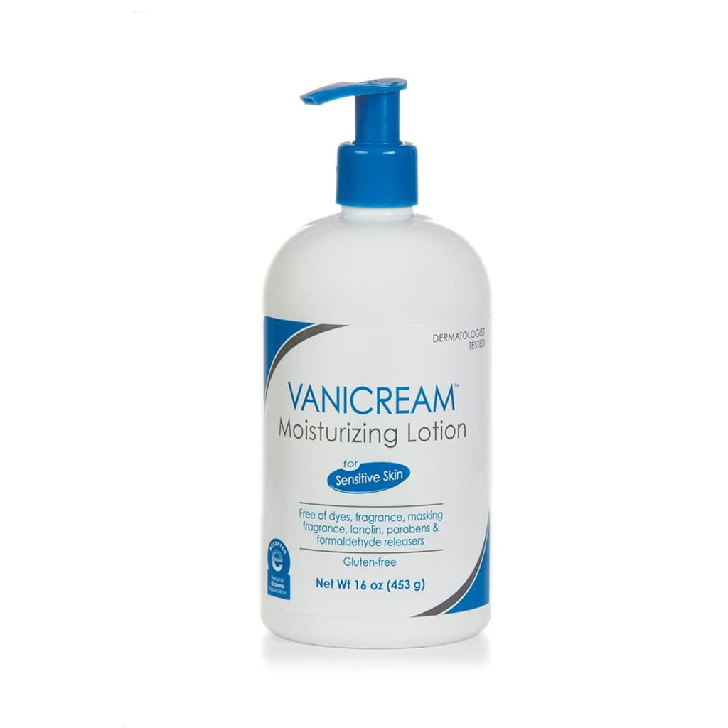 Moisturizing Lotion, Body and Face Moisturizer with Pump, 16 Oz, Formulated without Common Irritants for Sensitive Skin, Lightweight & Non-Greasy, Restore Moisture & Soothe Irritated Skin