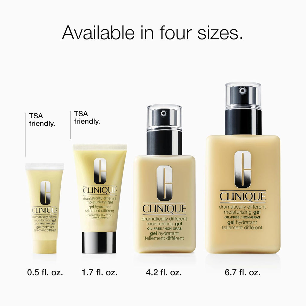 Clinique Dramatically Different Moisturizing Gel | Oil-Free Face Moisturizer for Combination Oily to Oily Skin Types | Step 1 in 3-Step Skin Care Routine
