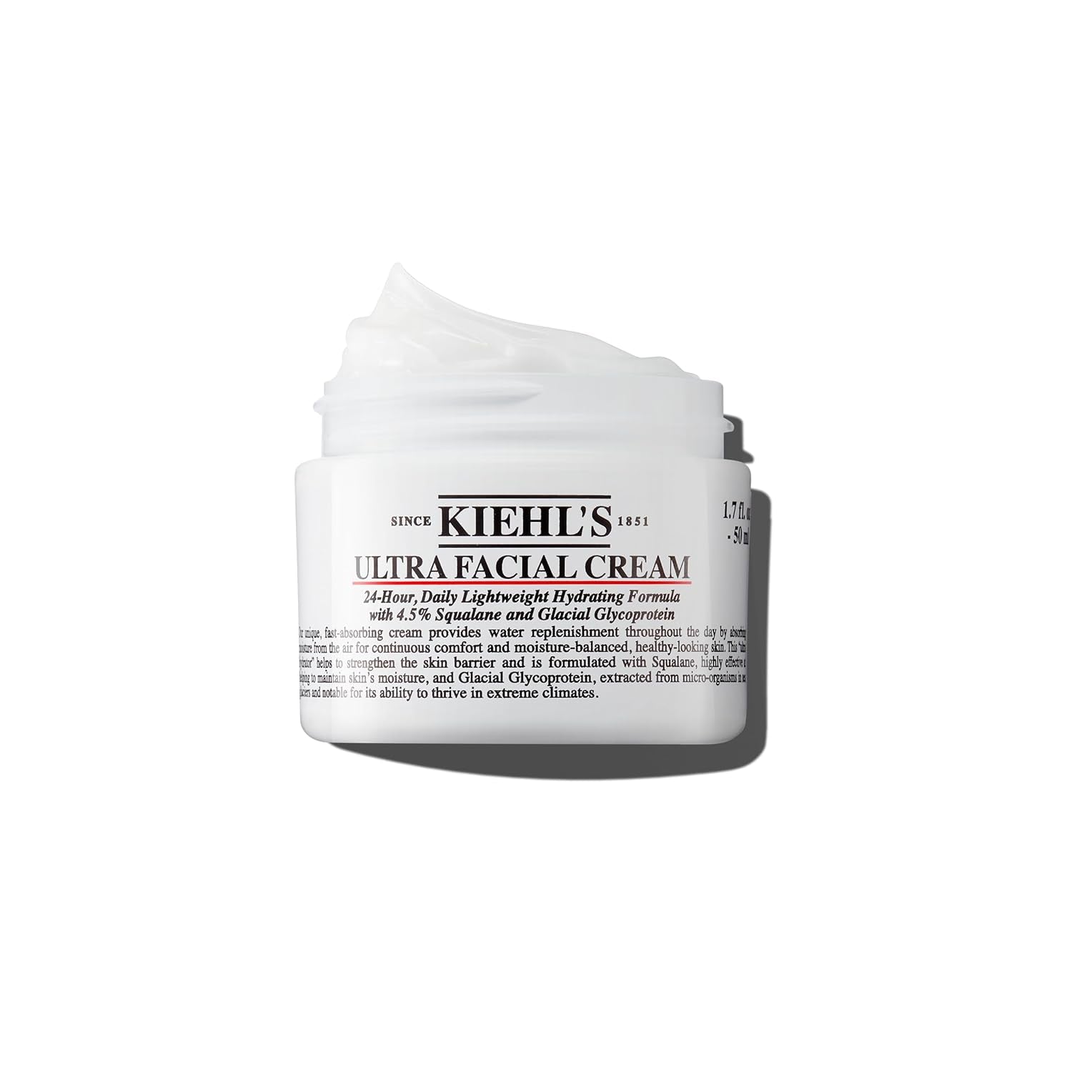 Kiehl'S - Ultra Facial Cream Daily Moisturizer with 4.5% Squalane | Face Cream for Long-Lasting Hydration & Moisture - Fragrence Free & Suitable for All Skin Types